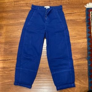 everlane barrel pant size 2 blue